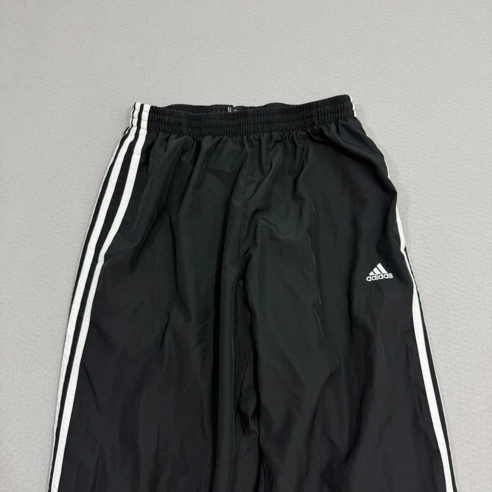 Vintage Adidas Windbreaker Track Pants Size Medium Black White Striped y2k 2000s